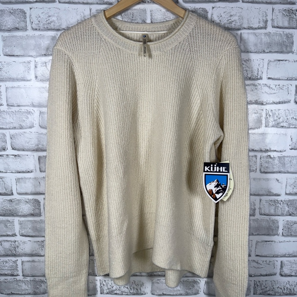 NWT KUHL cream Acrylic Wool Blend Sweater Womens L